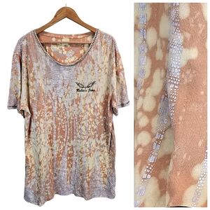 Robin's Jeans Men's Rhinstone Graphic T-Shirt 4XL Distressed Streetwear Urban